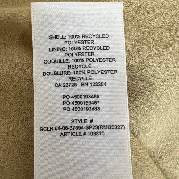 Wilfred Womens Daydreamer V-Neck Mini Dress Large Brown White Pleated Chiffon - Picture 6 of 7